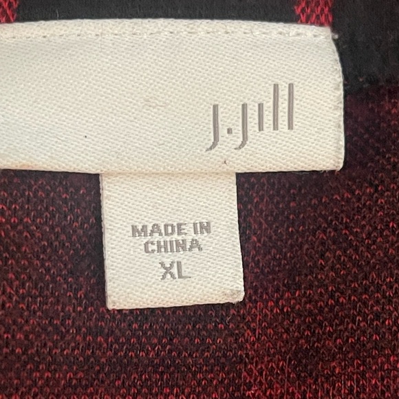 J Jill Womens A Line Skirt Black/Red Windowpane Stretch Mini Faux Wrap XL - Picture 4 of 6